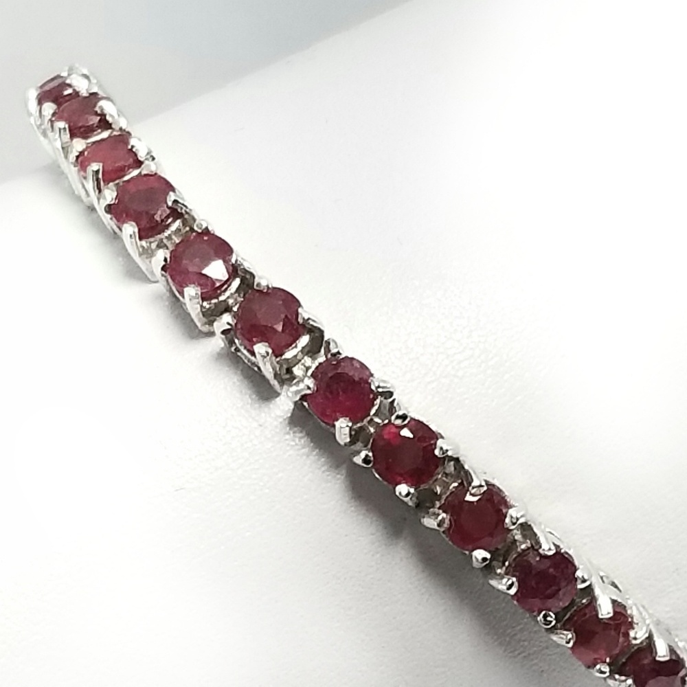 Sterling Silver Madagascar Ruby Bracelet
